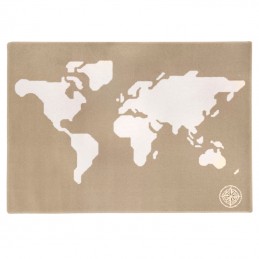 WORLD MAP Rug, beige wool