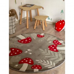 MUSHROOMS TOADSTOOL 3D Rug...